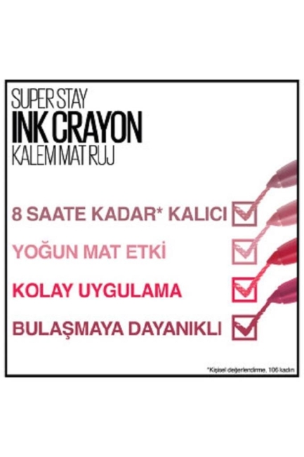 Maybelline New York Super Stay Ink Crayon Kalem Mat Ruj - 10 Trust Your Gut