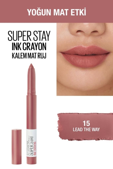 Maybelline New York Super Stay Ink Crayon Kalem Mat Ruj - 15 Lead the Way