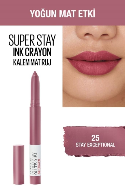 Maybelline New York Super Stay Ink Crayon Kalem Mat Ruj - 25 Stay Exceptional