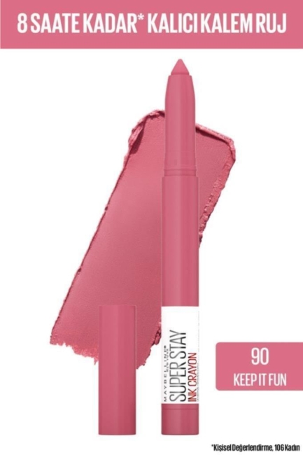 Maybelline New York Super Stay Ink Crayon Kalem Mat Ruj - 90 Keep it fun