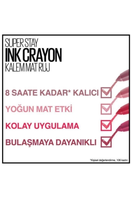 Maybelline New York Super Stay Ink Crayon Kalem Mat Ruj - 90 Keep it fun