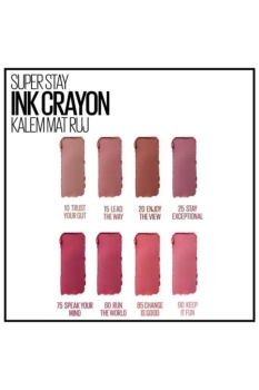 Maybelline New York Super Stay Ink Crayon Kalem Mat Ruj - 90 Keep it fun - Thumbnail