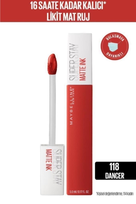 Maybelline New York Super Stay Matte Ink Likit Mat Ruj - 118 Dancer - Kiremit Kırmızı