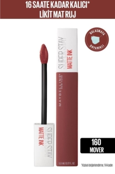 Maybelline New York Super Stay Matte Ink Likit Mat Ruj - 160 Mover - Kahverengi - Thumbnail