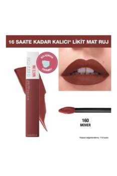 Maybelline New York Super Stay Matte Ink Likit Mat Ruj - 160 Mover - Kahverengi - Thumbnail