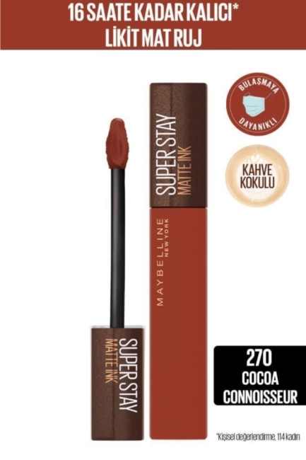 Maybelline New York Super Stay Matte Ink Likit Mat Ruj - 270 Cocoa Connoisseur