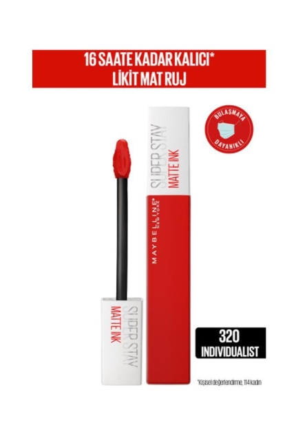 Maybelline New York Super Stay Matte Ink Likit Mat Ruj - 320 Individualist- Kırmızı