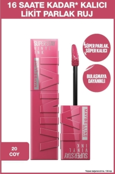 Maybelline New York - Maybelline New York Super Stay Vinyl Ink Uzun Süre Kalıcı Likit Parlak Ruj 20 Coy