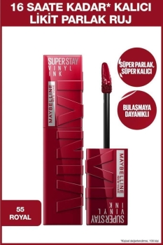 Maybelline New York - Maybelline New York Super Stay Vinyl Ink Uzun Süre Kalıcı Likit Parlak Ruj 55 Royal