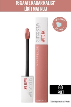 Maybelline Super Stay Matte Ink Likit Mat Ruj - 60 Poet - Nude - Thumbnail