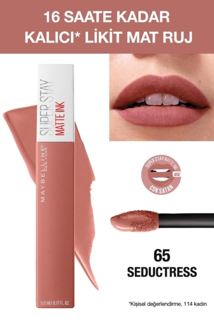 Maybelline Super Stay Matte Ink Unnude Likit Mat Ruj 65 Seductress