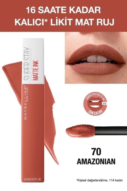 Maybelline Super Stay Matte Ink Unnude Likit Mat Ruj 70 Amazon