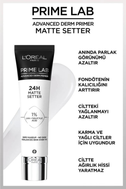 Prime Lab Matte Setter Matlaştırıcı Salisilik Asit Içeren Primer – Makyaj Bazı