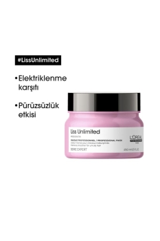 Serie Expert Liss Unlimited Elektriklenme Karşıtı ve Yoğun Yumuşaklık Veren Maske 250 ml - Thumbnail