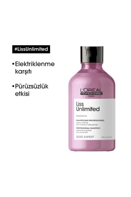 Serie Expert Liss Unlimited Elektriklenme Karşıtı ve Yumuşaklık Veren Şampuan 300 ml