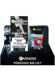 Garnier - Skin Naturals Yüz Bakım Serumu Aha+bha Siyah 30 ml+ Temizleme Jeli 50 ml