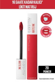 Maybelline New York - Super Stay Matte Ink Likit Mat Ruj - 20 Pioneer - Kırmızı