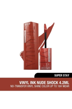 Maybelline New York - Super Stay Vinyl Ink Uzun Süre Kalıcı Likit Parlak Ruj 130 Extra